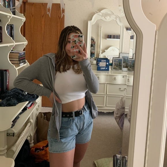 Gray ribbed cardigan - Picture 4 of 5